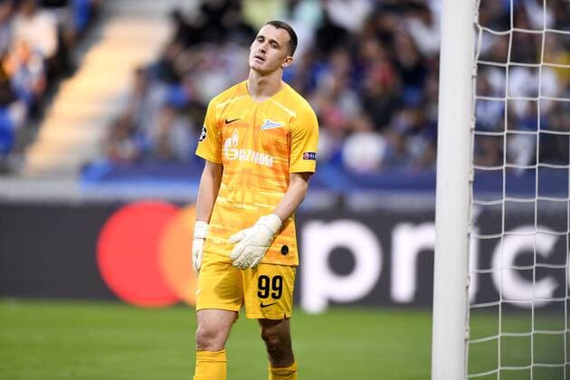 Fußball, CL, Olympique Lyon - Zenit St. Petersburg DECEPTION - 99 ANDREY LUNEV (ZEN) FOOTBALL : Lyon vs Zenith Saint Petersbourg - Ligue des Champions - 17 09 2019 AnthonyBIBARD FEP Panoramic 