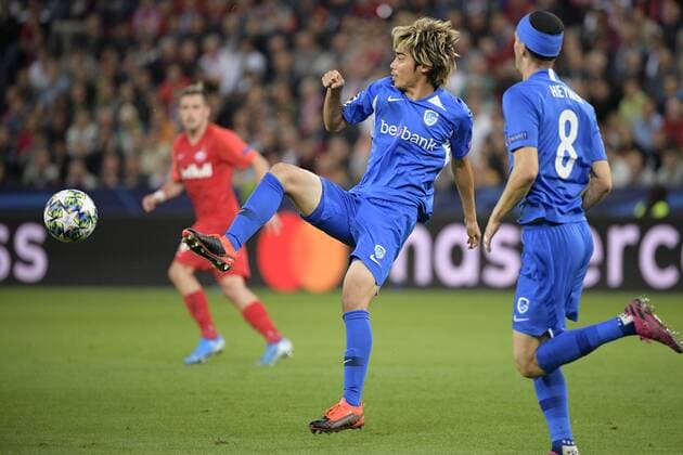 Genk s Junya Ito pictured in action during a game between Austrian club RB Salzburg and Belgian RC Genk, Tuesday 17 September 2019 in Salzburg, Austria, first match in the group stage of the UEFA Champions League. YORICKxJANSENS  x05665923x