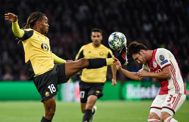 Sport Bilder des Tages Renato Sanches ( LOSC ) - Nicolas Tagliafico ( Ajax ) FOOTBALL : AFC Ajax vs Lille OSC - Champions League - Amsterdam - 17 09 2019 FedericoPestellini Panoramic 