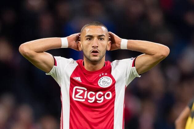 Amsterdam, Netherlands, 17 09 2019, UEFA Champions League 2019 20 Season, Group H, Ajax Amsterdam OSC Lille, Hakim Ziyech Ajax Schaut, looks on Amsterdam Johan Cruyff Arena Netherlands eu images 01061011505 eu-images-061