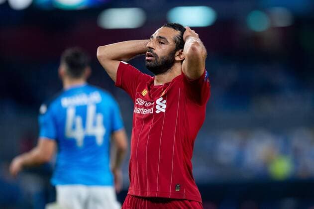 Mohamed Salah of Liverpool is dejected after the lost during the UEFA Champions League match between Napoli and Liverpool at Stadio San Paolo, Naples, Italy on 17 September 2019. Copyright: xGiuseppexMaffiax 24670048