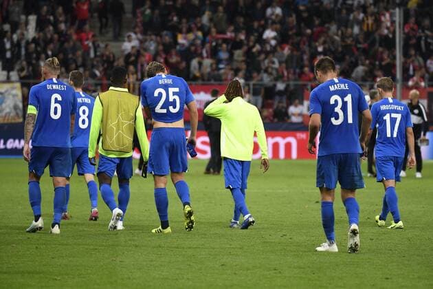 Sebastien Dewaest defender of Genk and Sander Berge midfielder of Genk FOOTBALL : RB Salzbourg vs Racing Genk - UEFA Ligue des Champions - Salzbourg - 17 09 2019 PhotoNews Panoramic 