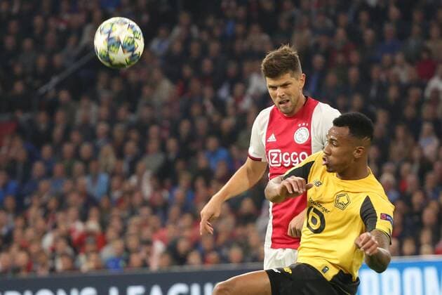 September 17, 2019: AMSTERDAM, NETHERLANDS - SEPTEMBER 17, 2019: Klaas Jan Huntelaar (Ajax) controls for the ball during the 1st match of the 2019 20 UEFA Champions League Final Group Round between AFC Ajax (Netherlands) and Lille OSC (France) at Johan Cruijff ArenA. Sports News - September 17, 2019 - ZUMAm251 20190917_zsp_m251_160 Copyright: xFedericoxGuerraxMaranesix