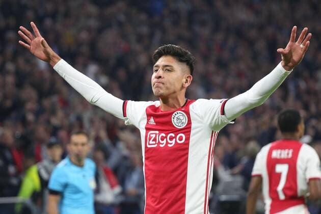 September 17, 2019: AMSTERDAM, NETHERLANDS - SEPTEMBER 17, 2019: Edson Alvarez (Ajax) celebrates after scoring during the 1st match of the 2019 20 UEFA Champions League Final Group Round between AFC Ajax (Netherlands) and Lille OSC (France) at Johan Cruijff ArenA. Sports News - September 17, 2019 - ZUMAm251 20190917_zsp_m251_261 Copyright: xFedericoxGuerraxMaranesix