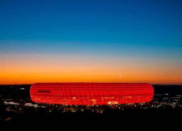 18 September 2019 Munich, Allianz Arena Soccer UEFA Champions League, preliminary round 1 Matchday FC Bayern Munich Red Star Belgrade The Allianz Arena in Munich, home of soccer Bundesliga team FC Bayern Munich