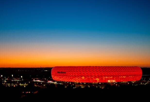 18 September 2019 Munich, Allianz Arena Soccer UEFA Champions League, preliminary round 1 Matchday FC Bayern Munich Red Star Belgrade The Allianz Arena in Munich, home of soccer Bundesliga team FC Bayern Munich