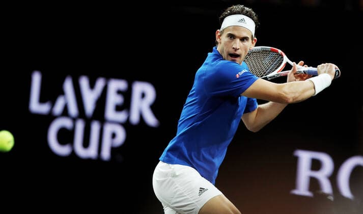 TENNIS - Laver Cup 2019 GENEVA,SWITZERLAND,20.SEP.19 - TENNIS - Laver Cup, Team Europe vs Team World. Image shows Dominic Thiem (AUT). GEPAxpictures xMatthiasxHauer