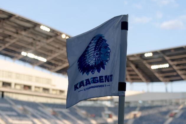 Gent, Belgium, 19 09 2019, UEFA Europa League 2019 20 Season, Group I, KAA Gent AS Saint Etiennel, Kaa Gent Flag, Flag Gent Ghelamco Arena Belgium eu images 01061012313 eu-images-061