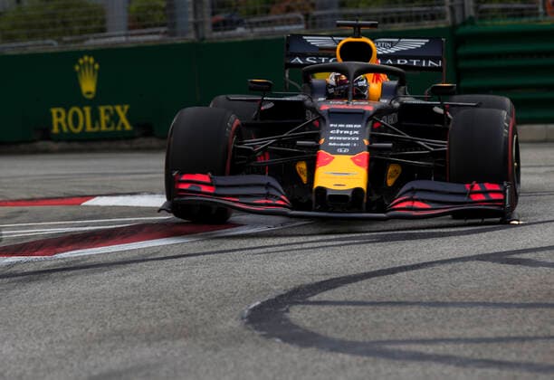 20th September 2019; The Marina Bay Circuit, Marina Bay, Singapore; Formula One, Practice Day; The number 33 Aston Martin Red Bull driver Max Verstappen during free practice 1  ActionPlus12169104 StephenxBlackberry