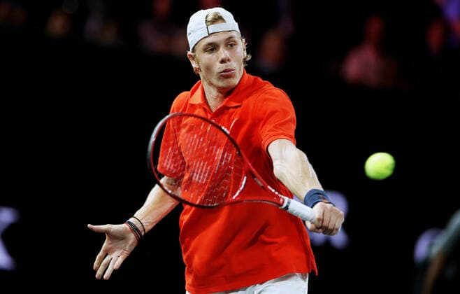 TENNIS - Laver Cup 2019 GENEVA,SWITZERLAND,20.SEP.19 - TENNIS - Laver Cup, Team Europe vs Team World. Image shows Denis Shapovalov (CAN). GEPAxpictures xMatthiasxHauer