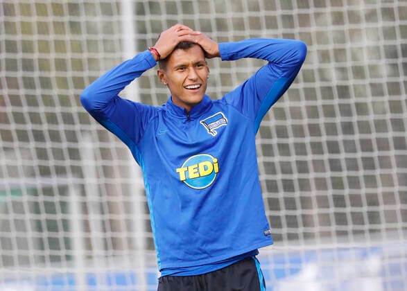 Berlin, Sportpark, GER, 1.FBL, Hertha BSC, Saison 2019 2020, Training, Foto:Davie Selke, Stürmer *** Berlin, Sportpark, GER, 1 FBL, Hertha BSC, season 2019 2020, training, photo Davie Selke, striker