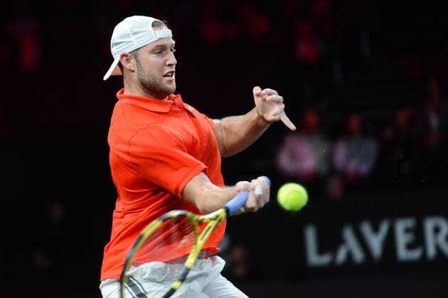 September 20, 2019, Geneva, Switzerland: JACK SOCK of the United States in his singles match v. F. Fognini in the Laver Cup tennis event in Geneva Switzerland. Tennis 2019: Laver Cup Day 1 - ZUMAl132 20190920_zap_l132_014 Copyright: xChristopherxLevyx
