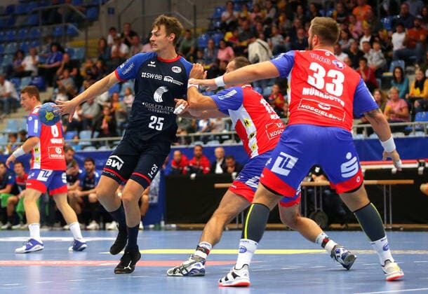 BAU 20 09 2019 Bietigheim Handball SG BBM Bietigheim vs. ThSV Eisenach, left Maximilian Trost BBM