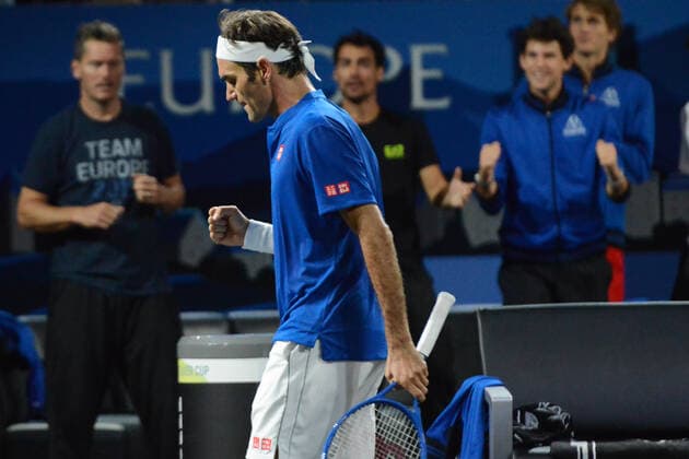 September 21, 2019, Geneva, Switzerland: ROGER FEDERER of Switzerland in his match v. N. Kyrgios in the Laver Cup tennis event in Geneva Switzerland. Tennis 2019: Laver Cup Day 2 - ZUMAl132 20190921_zap_l132_015 Copyright: xChristopherxLevyx