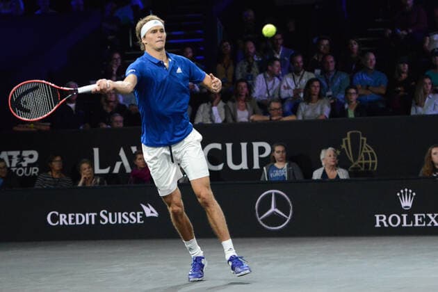 September 21, 2019, Geneva, Switzerland: ALEXANDER ZVEREV in his match v. J. Isner in the Laver Cup tennis event in Geneva Switzerland. Tennis 2019: Laver Cup Day 2 - ZUMAl132 20190921_zap_l132_026 Copyright: xChristopherxLevyx