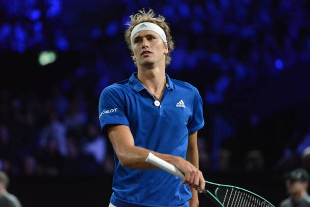 September 21, 2019, Geneva, Switzerland: ALEXANDER ZVEREV in his match v. J. Isner in the Laver Cup tennis event in Geneva Switzerland. Tennis 2019: Laver Cup Day 2 - ZUMAl132 20190921_zap_l132_025 Copyright: xChristopherxLevyx