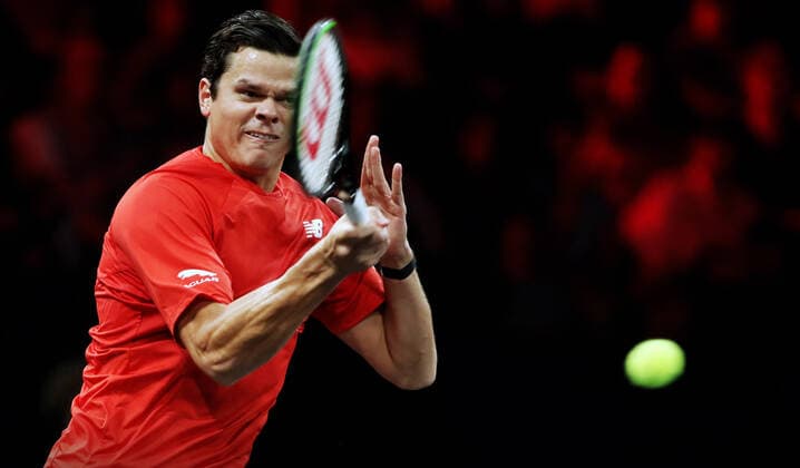 TENNIS - Laver Cup 2019 GENEVA,SWITZERLAND,21.SEP.19 - TENNIS - Laver Cup, Team Europe vs Team World. Image shows Milos Raonic (CAN). GEPAxpictures xMatthiasxHauer