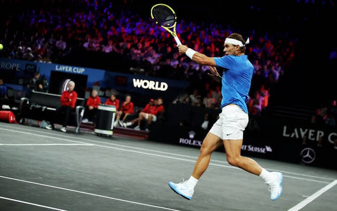 TENNIS - Laver Cup 2019 GENEVA,SWITZERLAND,21.SEP.19 - TENNIS - Laver Cup, Team Europe vs Team World. Image shows Rafael Nadal (ESP). GEPAxpictures xMatthiasxHauer