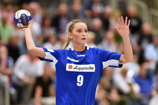 Silje Brons Petersen HSG Blomberg Lippe with ball, GER, HSG Bad Wildungen Vipers HSG Blomberg Lippe, Handball, 1 Bundesliga Women, 21 09 2019, GER, HSG Bad Wildungen Vipers HSG Blomberg Lippe, Handball, 1 Liga Women, 21 09 2019 Bad Wildungen Copyright: xEIBNER RolandxSippelx EP_RSL