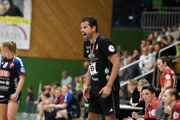 Norman Rentsch Trainer, BSV Sachsen Zwickau , SG H2KU Herrenberg vs. BSV Sachsen Zwickau, 2 Handball Bundesliga Women, 3 Matchday, Season 19 20, 121 09 2019, SG H2KU Herrenberg vs. BSV Sachsen Zwickau, 2 Handball Bundesliga Women, 3 Matchday, Season 19 20, 121 09 2019 Dettingen an der Erms Copyright: xEIBNER Florian_Schustx ep_fsu