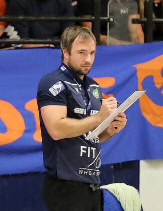 TuS Ferndorf DJK Rimpar Wölfe, 21 09 2019 Trainer Ceven Klatt DJK Rimpar Wölfe , Kreuztal Stählerwiese Germany