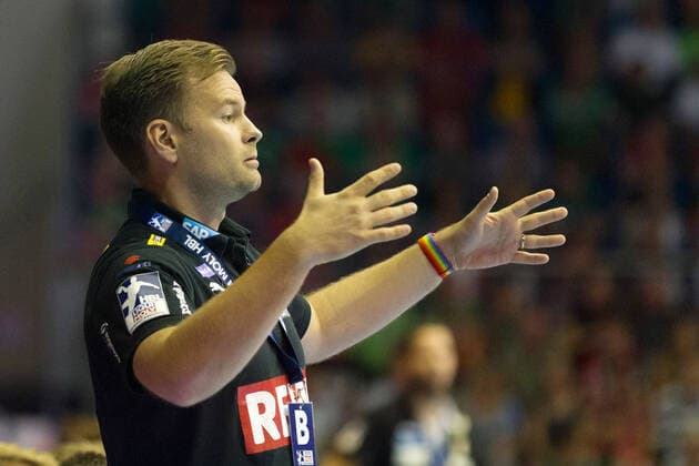 Coach Kristjan Andresson Loewen in the game SC Magdeburg SCM Rhein Neckar Loewen RNL , Handball Bundesliga, 22 09 19 GER, Handball, Bundesliga, SC Magdeburg vs. Rhein Neckar Loewen Mannheim, 22 09 2019, Magdeburg Copyright: xEIBNER Eckehard_Schulzx EP_ESZ