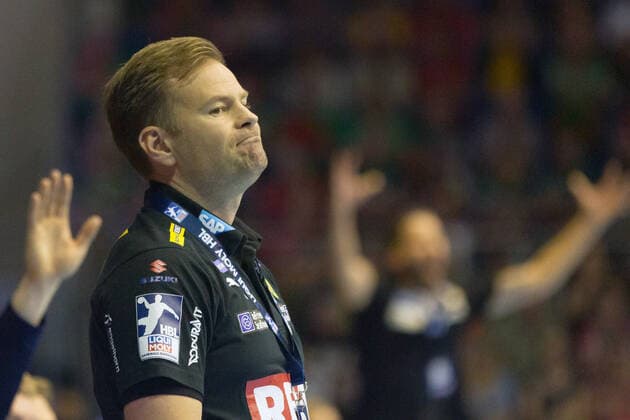 Coach Kristjan Andresson Loewen in the game SC Magdeburg SCM Rhein Neckar Loewen RNL , Handball Bundesliga, 22 09 19 GER, Handball, Bundesliga, SC Magdeburg vs. Rhein Neckar Loewen Mannheim, 22 09 2019, Magdeburg Copyright: xEIBNER Eckehard_Schulzx EP_ESZ