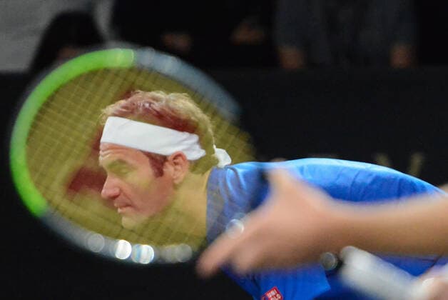 September 22, 2019, Geneva, Switzerland: ROGER FEDERER and STEFANOS TSITSIPAS playing doubles in the Laver Cup tennis event in Geneva Switzerland. Tennis 2019: Laver Cup Day 3 - ZUMAl132 20190922_zap_l132_011 Copyright: xChristopherxLevyx