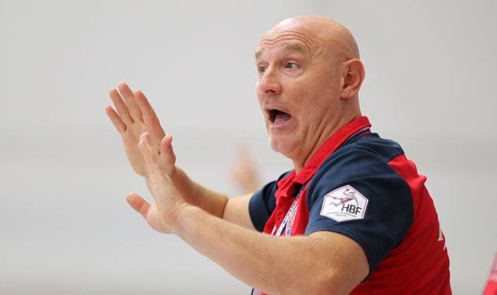 Handball 1 Bundesliga womens THC Borussia Dortmund 22 09 2019, Erfurt, Riethsporthalle, Handball 1 Bundesliga womens, season 2019 2020, Thüringer Handballclub, THC Borussia Dortmund in picture coach Herbert Müller THC