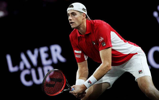 TENNIS - Laver Cup 2019 GENEVA,SWITZERLAND,22.SEP.19 - TENNIS - Laver Cup, Team Europe vs Team World. Image shows John Isner (USA). GEPAxpictures xMatthiasxHauer