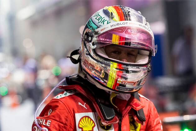 22nd September 2019; The Marina Bay Circuit, Marina Bay, Singapore; Formula One, Race Day; The number 5 Scuderia Ferrari driver Sebastian Vettel dafter winning the race  ActionPlus12170590 StephenxBlackberry