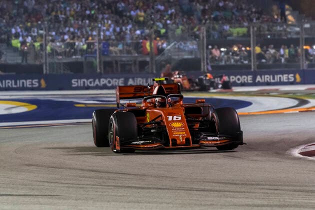 22nd September 2019; The Marina Bay Circuit, Marina Bay, Singapore; Formula One, Race Day; The number 16 Scuderia Ferrari driver Charles Leclerc during the race  ActionPlus12170571 StephenxBlackberry