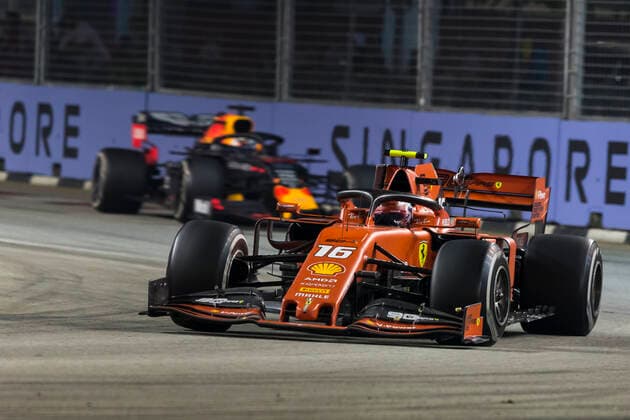 22nd September 2019; The Marina Bay Circuit, Marina Bay, Singapore; Formula One, Race Day; The number 16 Scuderia Ferrari driver Charles Leclerc during the race  ActionPlus12170674 StephenxBlackberry