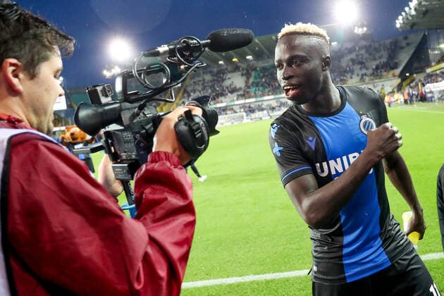 Club s Krepin Diatta celebrates after a soccer match between Club Brugge KV and RSC Anderlecht, Sunday 22 September 2019 in Brugge, on day eight of the Jupiler Pro League Belgian soccer championship season 2019-2020. BRUNOxFAHY  x05669648x