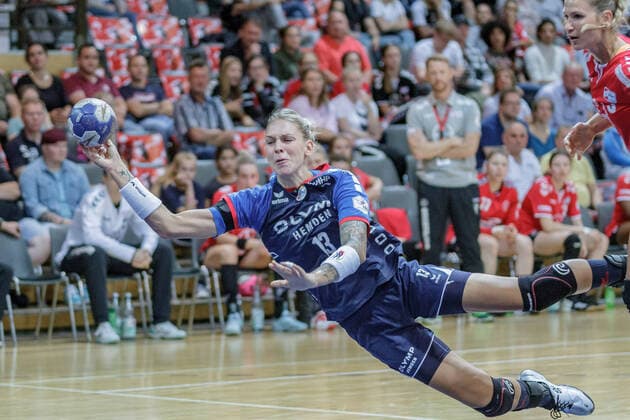 1 HBF, TSV Bayer 04 Leverkusen SG BBM Bietigheim, Leverkusen, 22 9 2019 Luisa Schulze SG BBM Bietigheim, TSV Bayer 04 Leverkusen SG BBM Bietigheim on 22 9 2019 in the Ostermann Arena, Leverkusen Copyright: xBEAUTIFULxSPORTS MarcxJungex