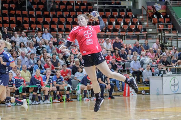 1 HBF, TSV Bayer 04 Leverkusen SG BBM Bietigheim, Leverkusen, 22 9 2019 Elaine Rode TSV Bayer 04 Leverkusen , TSV Bayer 04 Leverkusen SG BBM Bietigheim on 22 9 2019 in the Ostermann Arena, Leverkusen Copyright: xBEAUTIFULxSPORTS MarcxJungex