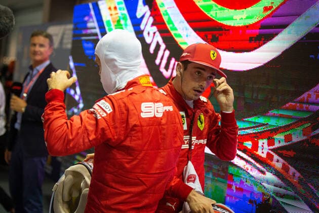 Motorsports: FIA Formula One World Championship, WM, Weltmeisterschaft 2019, Grand Prix of Singapore, 5 Sebastian Vettel (GER, Scuderia Ferrari Mission Winnow), 16 Charles Leclerc (MCO, Scuderia Ferrari Mission Winnow), Singapore Singapore