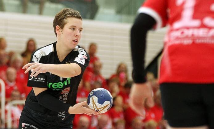 Handball 1 Bundesliga Women THC Borussia Dortmund 22 09 2019, Erfurt, Riethsporthalle, Handball 1 Bundesliga Women, Season 2019 2020, Thüringer Handballclub, THC Borussia Dortmund in picture Alina Grijseels Dortmund