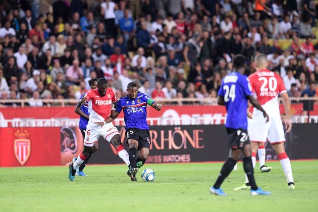 06 TIEMOUE BAKAYOKO (MONA) - 25 WYLAN CYPRIEN (NICE) FOOTBALL : Monaco vs Nice - Ligue 1 Conforama - 24 09 2019 FEP Panoramic 