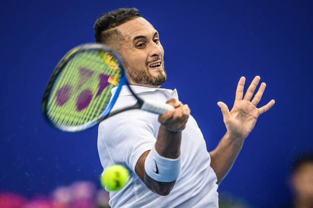 Bilder des Jahres 2019, Sport 09 September Sport Themen der Woche KW39 Sport Bilder des Tages Australian professional tennis player Nick Kyrgios competes against Italian professional tennis player Andreas Seppi at the first round of 2019 Zhuhai Championships, in Zhuhai city, south China s Guandgong province, 25 September 2019. *** Local Caption *** fachaoshi Andreas Seppi defeats Nick Kyrgios at first round of 2019 Zhuhai Championships  763228182655533171