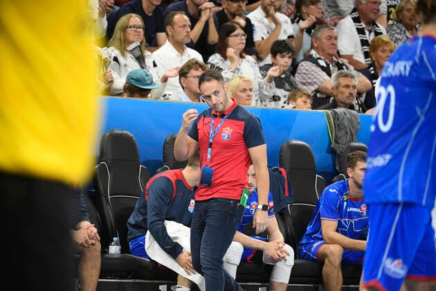 Brest coach Raul Alonso, handball, men, THW Kiel vs. HC Meshkov Brest, Champions League, 3 matchday, group phase, 25 09 19 Kiel Sparkassen Arena Schleswig Holstein Germany