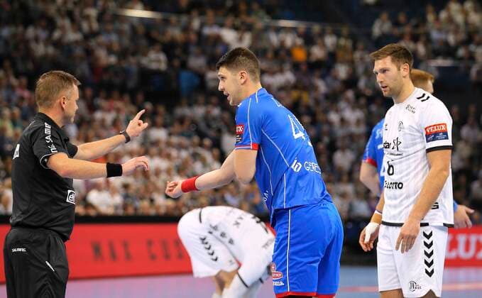 Photo Loser on the ground, Darko Djukic Meshkov Handball Men Champions League at Mi 25 09 2019 THW Kiel HC Meshkov Brest