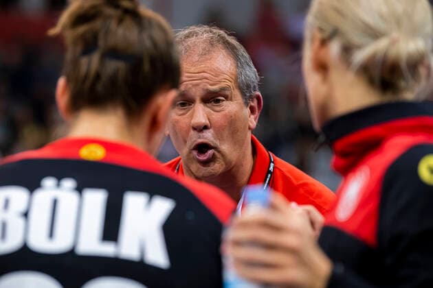 Coburg, Germany 25 September 2019 EHF Women European Championship Qualification Germany vs Belarus Coach Henk Groener Germany Coburg HUK Coburg Arena Bayern Germany