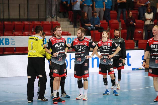 HC Erlangen disappointed after the end of the game TVB 1898 Stuttgart HC Erlangen, DHB Cup, 1 8 Final on 25 09 2019 Stuttgart Copyright: xEIBNER Benjamin_Laux EP_BLU