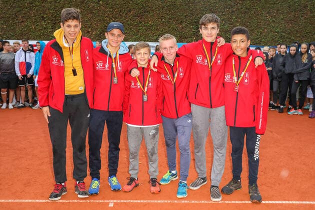 2 Place Boys Marie Curie Gymnasium Düsseldorf Nordrhein Westfalen , award ceremony, youth trained for Olympia Autumn Final 2019, Tennis, Berlin, 25 09 2019,