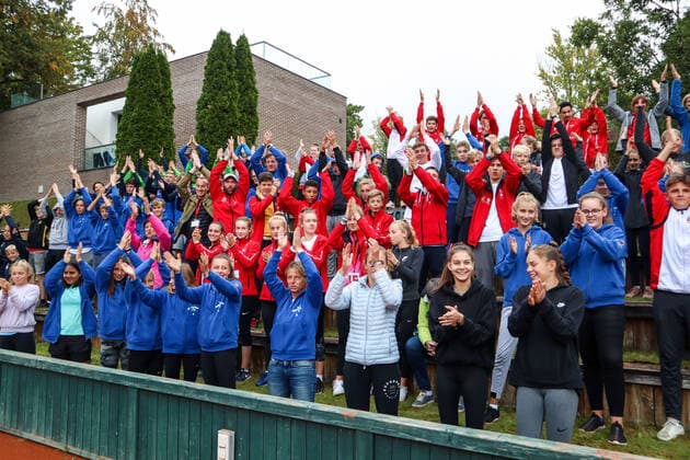 Warm Up with Winnie for the award ceremony, Youth trained for Olympic Autumn Final 2019, Tennis, Berlin, 25 09 2019,