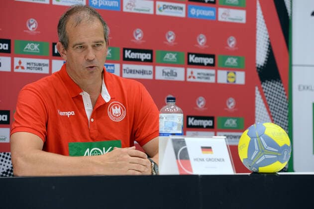 Henk Groener national coach, headcoach, coach women handball national team at the press conference, GER, Germany Belarus, Belarus handball, international womens match, Woman Qualifiers EHF EURO 2020, 25 09 2019, ,GER, Germany Belarus handball, international womens match, 25 09 2019 Coburg Copyright: xEIBNER RolandxSippelx EP_RSL