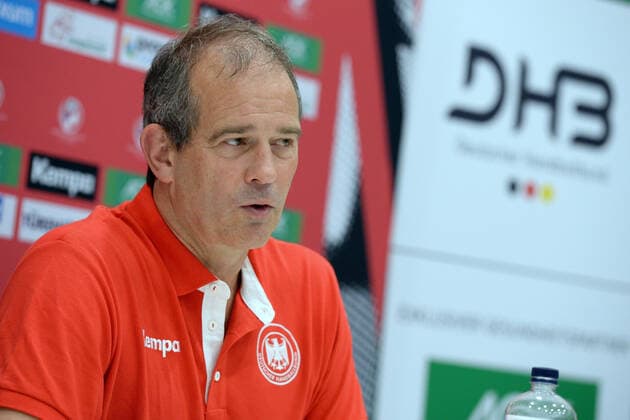 Henk Groener national coach, headcoach, coach women handball national team at the press conference, GER, Germany Belarus, Belarus handball, international womens match, Woman Qualifiers EHF EURO 2020, 25 09 2019, ,GER, Germany Belarus handball, international womens match, 25 09 2019 Coburg Copyright: xEIBNER RolandxSippelx EP_RSL