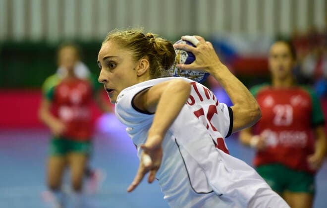 Jana Sustkova (Czech) in action during the Qualifier for women s handball European Championship, EM, Europameisterschaft Czechia vs Portugal in Olomouc, Czech Republic, September 25, 2019. (CTKxPhoto LudekxPerina) CTKPhotoP201909251122201  LPE 008