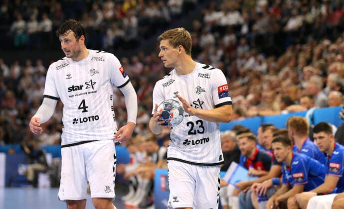 Photo Rune Dahmke Kiel and Domagoj Duvnjak Handball Men Champions League at Mi 25 09 2019 THW Kiel HC Meshkov Brest 31 23